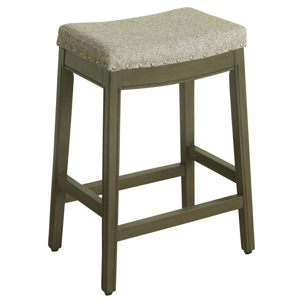 24 Blake Backless Counter Stool with Nailheads Pebble Gray - HomePop was $94.99 now $71.24 (25.0% off)