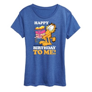 Women's - Garfield - Happy Birthday To Me Short Sleeve Graphic T-Shirt - 1 of 4