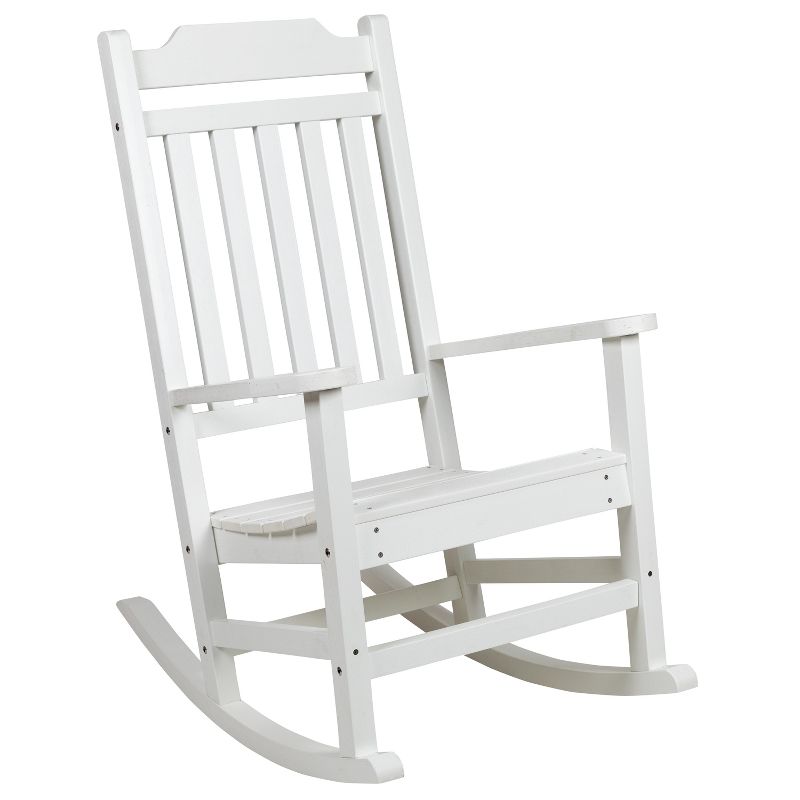 Emma and Oliver All-Weather Rocking Chair in Faux Wood - Patio and Backyard Furniture, 1 of 13