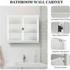 Wall Cabinet with Glass Door, Glass Display Cabinet, Kitchen Storage Cabinet with Detachable Shelves - 3 of 4
