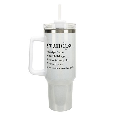 Elanze Designs Grandpa Definition Storyteller Spoiler 40 oz. Stainless Steel, Large Water Bottle Coffee Mug, Spill & Leak Resistant, Thermal Travel