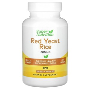 Super Nutrition Red Yeast Rice, 600 mg, 120 Veggie Capsules - 1 of 3