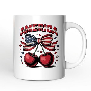 America Coquette Cherries Mug, Patriotic 4th of July Gift| OrnamentallyYou - 1 of 4