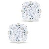 SHINE by Sterling Forever Sterling Silver Radiant Cut Prong Set Stud Earrings - 2 of 4
