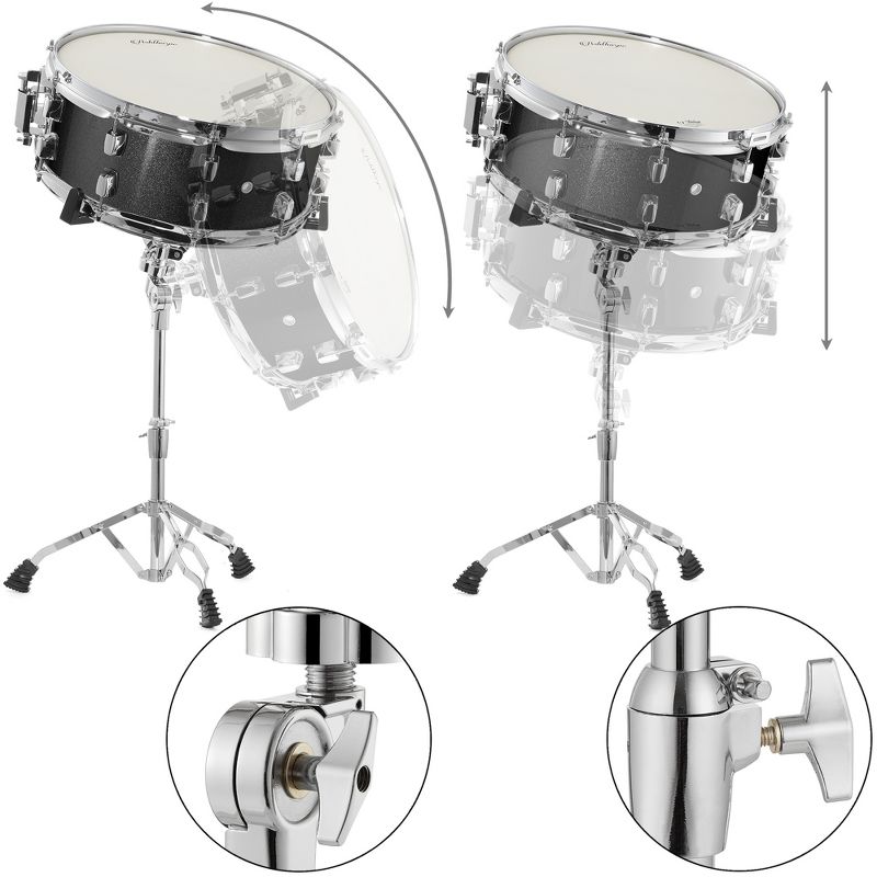 Ashthorpe Snare Drum Set with Remo Head, Beginner Kit with Stand and Padded Gig Bag, 3 of 8