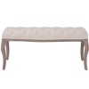 vidaXL Bench Linen Solid Wood 43.3 in. x 15 in. x 18.9 in. Cream White - 2 of 4