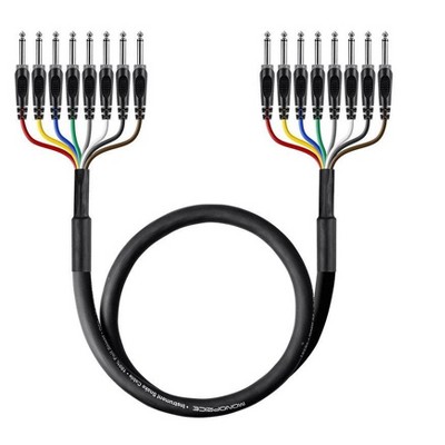 Monoprice 8-Channel 1/4 Inch TS Male to 1/4 Inch TS Male Snake 26AWG Cable C/d - 6 Feet With 8 Balanced Mono / Unbalanced Stereo Lines