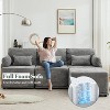 DYHOME 92.12" 2-Pc Modular Chenille Upholstered Sectional Sofa, Modern 3 Seater L-Shaped Compression Couch with Movable Ottoman - 4 of 4