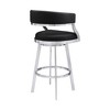 26" Saturn Faux Leather Counter Height Barstool: Swivel, Low Back, Armen Living - 3 of 4