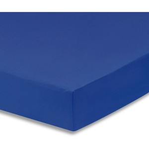 Everyday Kids Fitted Crib Sheet, 100% Soft Breathable Microfiber Baby Sheet, Fits Standard Size Crib Mattress 28in x 52in, Royal Blue Nursery Sheet - 1 of 4
