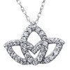 Pompeii3 3/8ct Diamond Lotus Flower Pendant Necklace 14K White Gold - 3 of 4