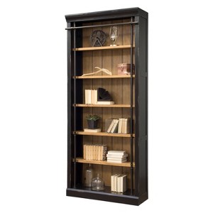 Martin Furniture 94" Toulouse Bookcase Honey/Black: Arched Design, 6 Open Shelves, No Assembly Required - 1 of 4