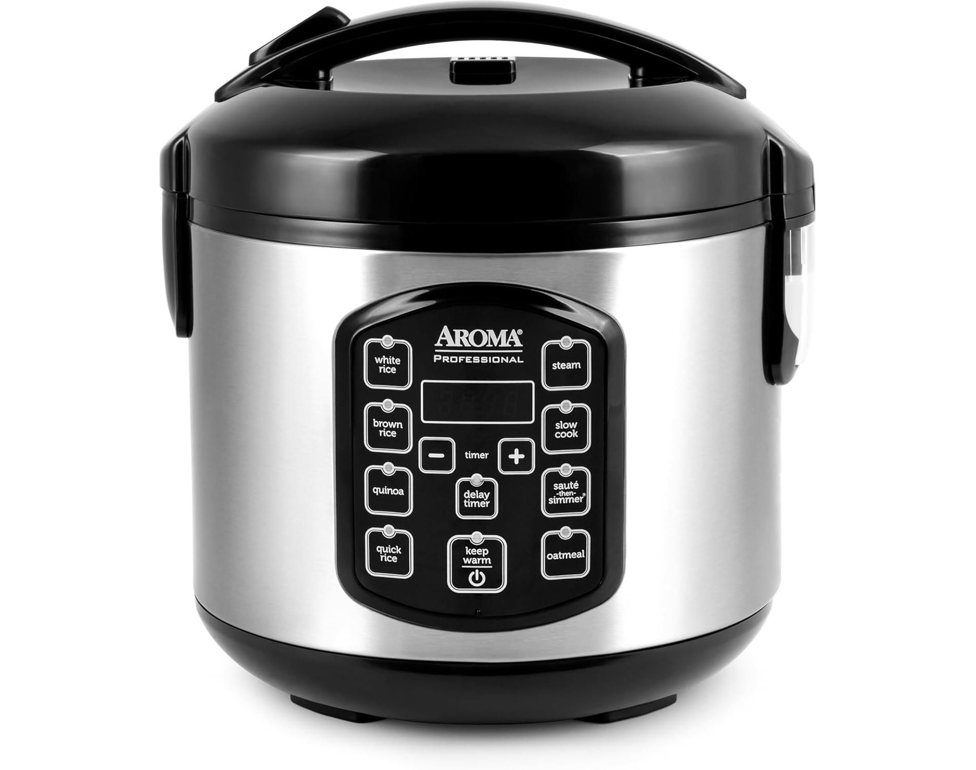 Aroma Professional 8-Cup (Cooked) Multicooker, Stainless Steel Manufacturer Refurbished