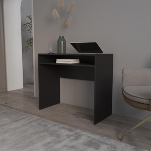 INFURNIC Desks Modern Writing Desk with Spacious Surface and Storage Easy to Assemble for Organized Workspace, Black, 16.5"*35.1"*30.6" - 1 of 4