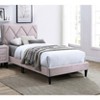 CAVINAS Twin/Full Size Modern Velvet Platform Bed with Adjustable Headboard,Wooden Bed Frame for Kids Room,Bedroom - 3 of 4