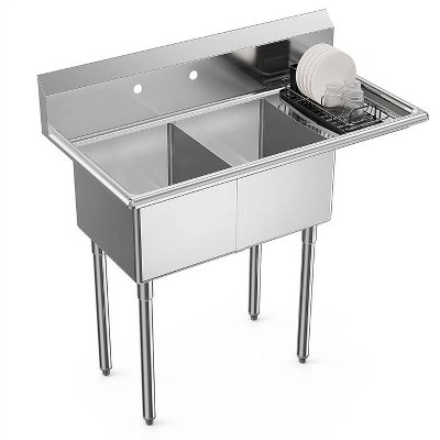 winado 2 Compartment 304 Stainless Steel Sink With Right Side Drainboard