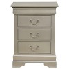 HomeStock Silver Champagne Nightstand 29x21x16 with Three Drawers, Compact Bedside Table for Storage and Elegant Bedroom Accent - 3 of 4