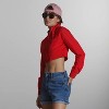 Women's Mini Cropped Racer Jacket - 2 of 4