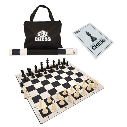 Black : Tournament Size New 20" Tournament Chess Board Game Mat V20 