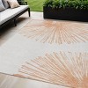 Salmon And Ivory Abstract Washable Indoor Outdoor Area Rug - 2 of 4