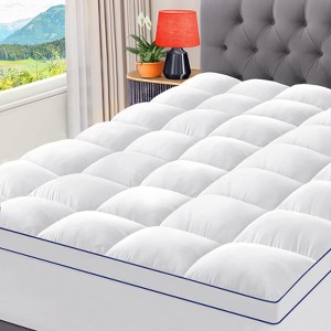 Aoibox King Mattress Topper Cooling Pillow Top Soft Plush Down Alternative Fill Mattress Pad with Deep Elastic Pockets - 1 of 4