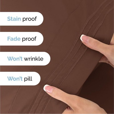 Full Size Brown Microfiber 6-Piece Sheet Set
