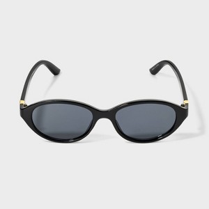 Women's Pinched Oval Sunglasses - A New Day™ Black : Target