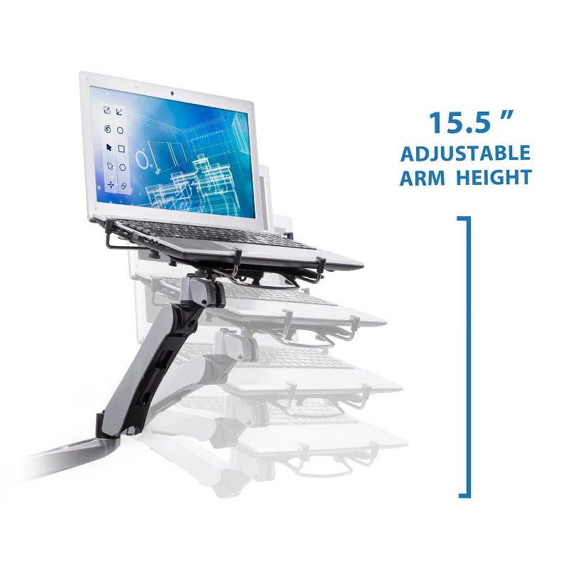 Mount-It! Desk Mount Stand for Laptops, Tablets, and Notebooks for Screens up to 17 Inches with USB Powered Cooling Fan, 4 of 7