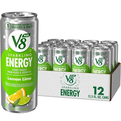 V8 Sparkling Energy, Lemon Lime - 11.5 Fl Oz Can (Pack of 12)
