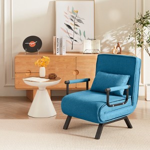 NicBex Small Folding Sofa Bed Recliner Chair with 5-Position Adjustable Backrest,Upholstered Sleeper Chair for Living Room,Bedroom - 1 of 4