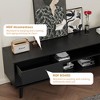 63 Inch TV Cabinet, Retro Style TV Sideboard Console Table With 4 Slope Design Drawers & 2 Open Storage Compartments, TV Cabinet Entertainment Center - 4 of 4