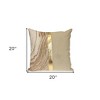 HomeRoots 20" Beige and Gold Striped Cotton Blend Throw Pillow - 3 of 4