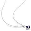 EVERLY JEWELRY | Sterling Silver 1 1/3 CT TGW Square-Cut Created Blue Sapphire Pendant With Chain, 18 inc - 4 of 4