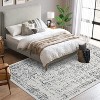Vintage Traditional Washable Area Rug - Foldable Thin Non-Slip Carpet, Distressed Floral Print Kitchen Accent Mat for Bedroom, Living Room Bathroom - 2 of 4