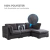 VASIP L-Shape Modular Sofa with Down-Filled Cushions – Dark Grey Soft Fabric Sectional for Small Spaces, Modern Living Room Furniture, Easy Assembly - 2 of 4