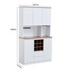 Resenkos Pantry Cabinet with Charging Station, Tall Kitchen Pantry Storage Cabinet with Wine Stand, Farmhouse Kitchen Hutch with Storage Drawers for - 2 of 4