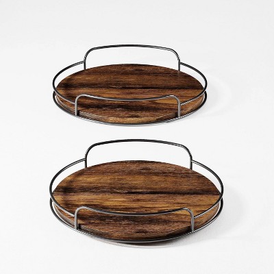 LunaLulinlk 2 Pack Wooden Lazy Susan Turntable Storage, 9inch+10inch, Dining Table, Storage Room, Countertop, Cabinet, Kitchen Organization
