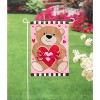 Evergreen Valentine's Bear Applique Garden Flag 12 x 18 Inches Indoor Outdoor Decor - 2 of 2