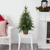 2.5ft Nearly Natural Pre-Lit Artificial Christmas Tree in Copper Planter Clear Lights - 4 of 4