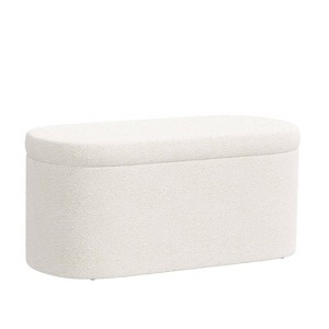 Skyline Furniture Flynn Upholstered Storage Bench Milano Snow: Elegant Ottoman, Bed End Seating - 1 of 4