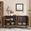 60.5" Mid Century Modern Sideboard Buffet Cabinet With Adjustable Storage, Media Console Table With 4 Doors And Shelves-Maison Boucle - 3 of 4