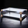 Lafty Clear Glass & White Brushed Finish Coffee Table - 3 of 4