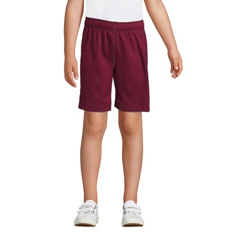 Lands' End School Uniform Kids Mesh Gym Shorts - Large - Burgundy