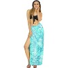LA LEELA Women's Long Beachwear Vacation Swimsuit Cover up Wrap Sarong Swimwear Wraps One Size Blue, Tree - 2 of 4