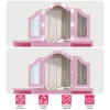 Kids Vanity with Lights, Makeup Desk Chair Set with Storage Shelves Cabinet, Toddler Dressing Table with Mirror, Pretend Play Vanity Set for Girls - 4 of 4