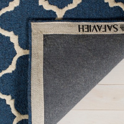 Hand-Tufted Navy & Ivory Wool Rectangular Area Rug, 2'6" x 4'