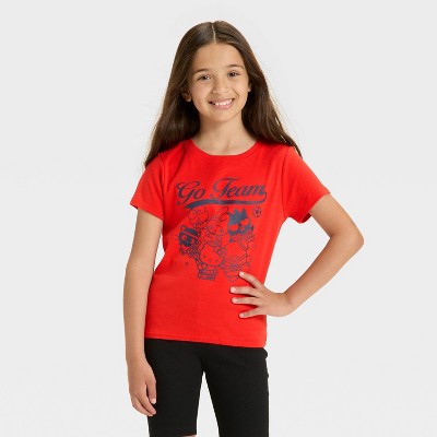 Girls' Hello Kitty & Friends 'Go Team' Short Sleeve T-Shirt - Orange