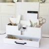 Blu Monaco Wooden Office Supplies Desk Organizer with Drawer - 2 of 4