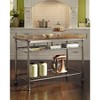Orleans Kitchen Island: Homestyles Metal Frame, Wood Surface, 2 Shelves Storage Cart - Brown - 3 of 4
