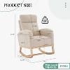 Garvee Rocking Chair Nursery Glider Chair with High Back and Side Pockets Solid Wood Frame Teddy Velvet Upholstery - 2 of 4